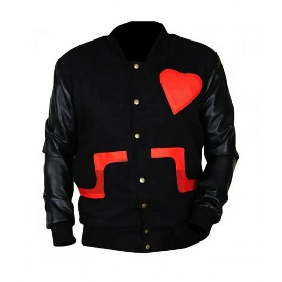 Chris Brown Valentines Bomber Leather Letterman Jacket Chris Brown Valentines Bomber Leather Letterman Jacket