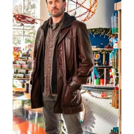 Chris Evans Red One Brown Real Leather Jacket Chris Evans Red One Brown Real Leather Jacket
