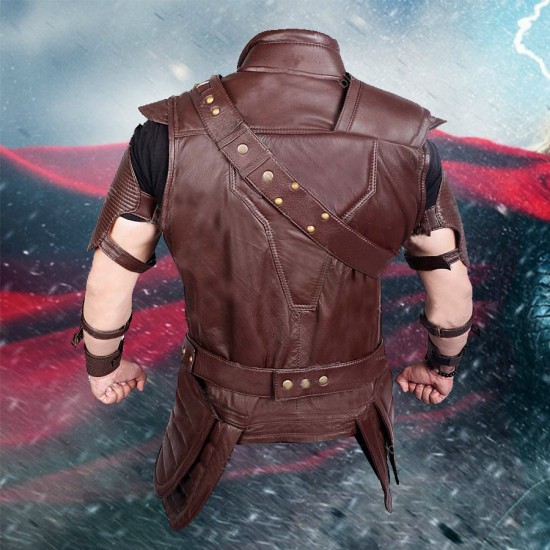 Chris Hemsworth Thor Ragnarok Brown Leather Vest With Removable Belts Chris Hemsworth Thor Ragnarok Brown Leather Vest With Removable Belts
