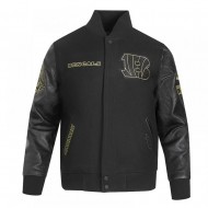 Cincinnati Bengals Full-Zip Black Varsity Jacket