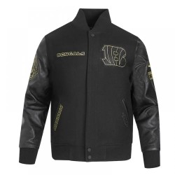 Cincinnati Bengals Full-Zip Black Varsity Jacket