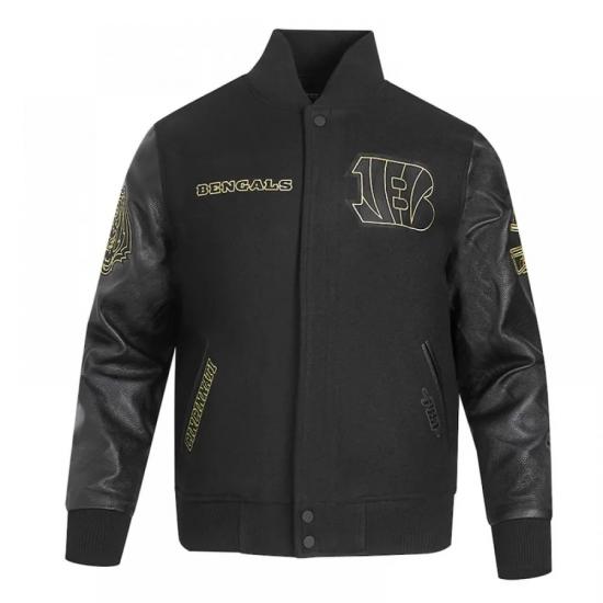 Cincinnati Bengals Full-Zip Black Varsity Jacket Cincinnati Bengals Full-Zip Black Varsity Jacket