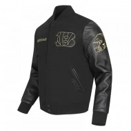 Cincinnati Bengals Full-Zip Black Varsity Jacket