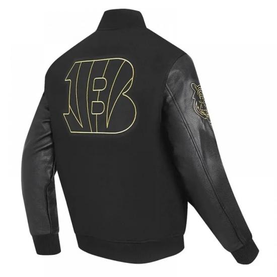 Cincinnati Bengals Full-Zip Black Varsity Jacket Cincinnati Bengals Full-Zip Black Varsity Jacket