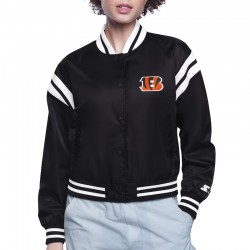 Cincinnati Bengals Printed Logo Varsity Satin Jacket