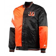 Cincinnati Bengals Starter Satin Black and Orange Jacket