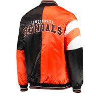 Cincinnati Bengals Starter Satin Black and Orange Jacket