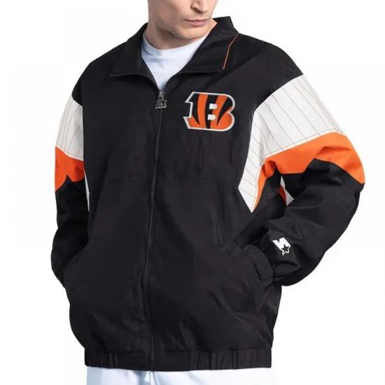 Cincinnati Bengals Yard Line Black Full-Zip Jacket