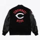 Cincinnati Reds Black Out Vintage Logo Varsity Jacket Cincinnati Reds Black Out Vintage Logo Varsity Jacket