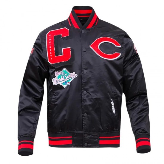 Cincinnati Reds Mashup Classic Rib Satin Jacket Cincinnati Reds Mashup Classic Rib Satin Jacket