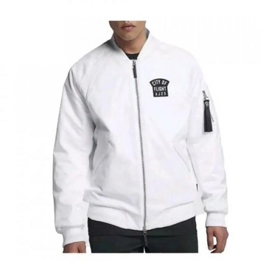 City of Flight AJ23 White Bomber Jacket