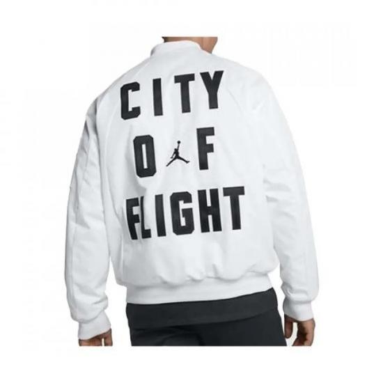 City of Flight AJ23 White Bomber Jacket