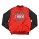 Clark Atlanta Red and Black Baseball Jacket Clark Atlanta Red and Black Baseball Jacket