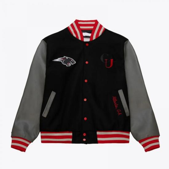 Clark Atlanta University Panthers Homecoming Black Varsity Jacket Clark Atlanta University Panthers Homecoming Black Varsity Jacket