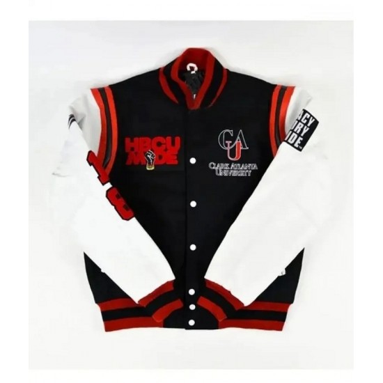Clark Atlanta University Varsity White And Black Jacket Clark Atlanta University Varsity White And Black Jacket