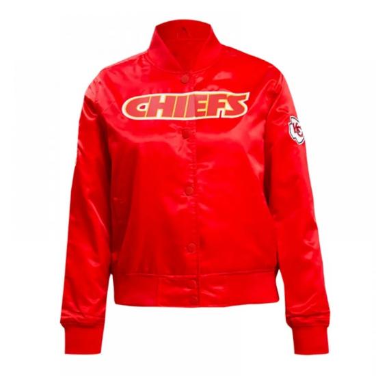 Classic Kansas City Chiefs Black Satin Jacket Classic Kansas City Chiefs Black Satin Jacket