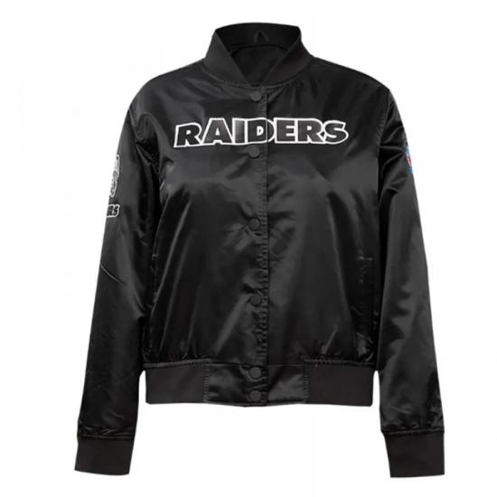 Classic Las Vegas Raiders Black Satin Jacket Classic Las Vegas Raiders Black Satin Jacket