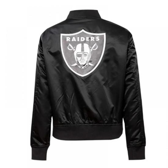 Classic Las Vegas Raiders Black Satin Jacket Classic Las Vegas Raiders Black Satin Jacket