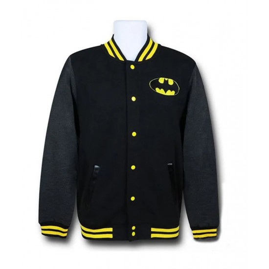 Classic Logo Batman Varsity Black Jacket Classic Logo Batman Varsity Black Jacket