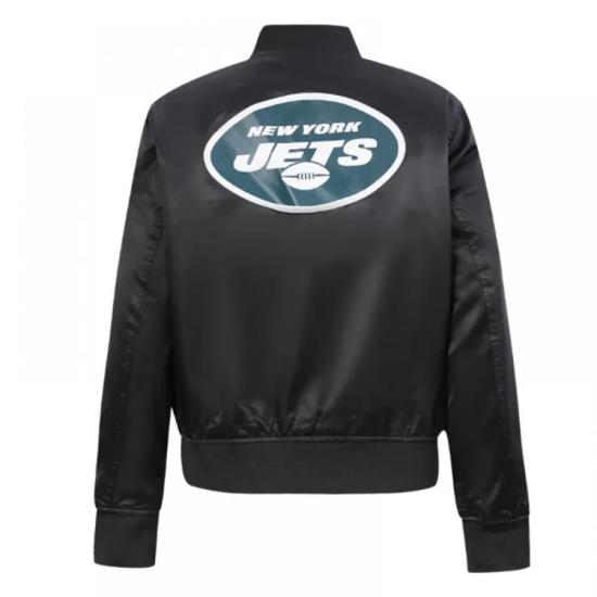 Classic New York Jets Black Satin Jacket