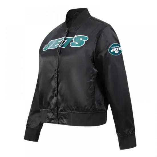 Classic New York Jets Black Satin Jacket