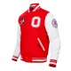 Classic Ohio State University Red and White Wool Varsity Jacket Classic Ohio State University Red and White Wool Varsity Jacket