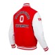 Classic Ohio State University Red and White Wool Varsity Jacket Classic Ohio State University Red and White Wool Varsity Jacket