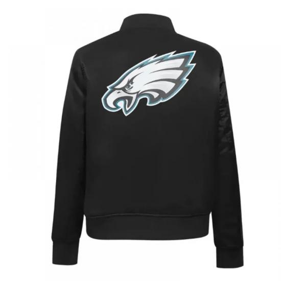 Classic Philadelphia Eagles Black Satin Jacket