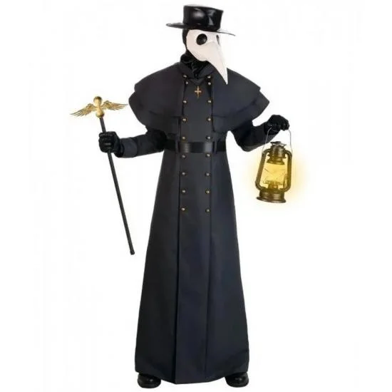 Classic Plague Doctor Halloween Black Wool Coat Classic Plague Doctor Halloween Black Wool Coat