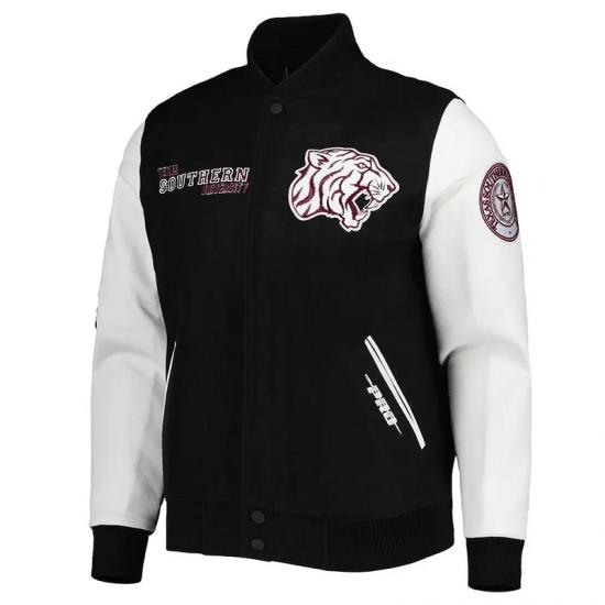 Classic Texas Southern Tigers Black and White Varsity Jacket Classic Texas Southern Tigers Black and White Varsity Jacket
