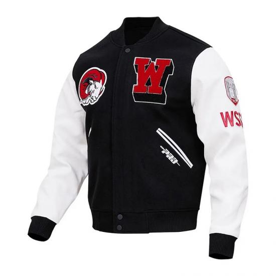 Classic Winston-Salem State Black and White Varsity Jacket Classic Winston-Salem State Black and White Varsity Jacket