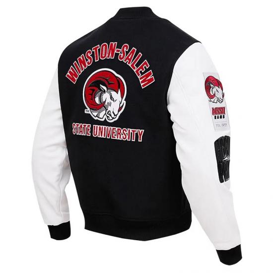Classic Winston-Salem State Black and White Varsity Jacket Classic Winston-Salem State Black and White Varsity Jacket