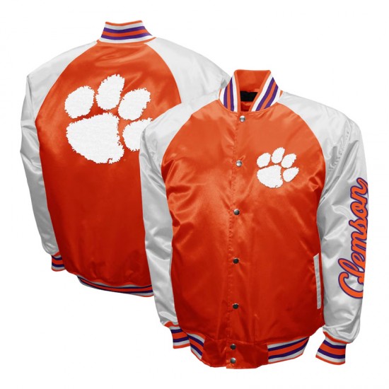 Clemson Tigers The Game Orange Satin Jacket Clemson Tigers The Game Orange Satin Jacket