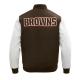 Cleveland Browns Classic Brown and White Wool Varsity Jacket