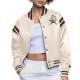 Cleveland Browns Full Count Full-Snap Satin Cream Jacket