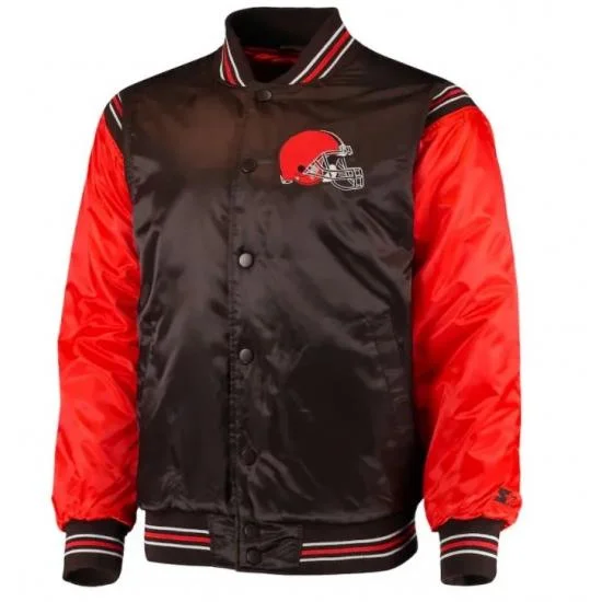 Cleveland Browns Red and Black Starter Satin Jacket