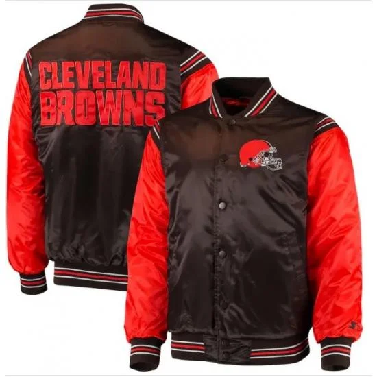 Cleveland Browns Red and Black Starter Satin Jacket