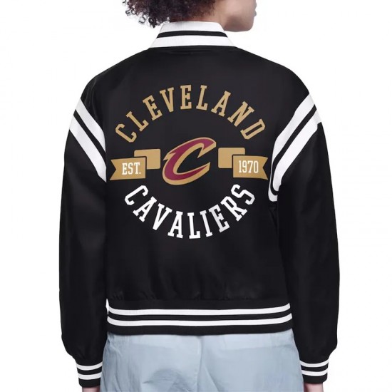 Cleveland Cavaliers Printed Logo Varsity Satin Jacket Cleveland Cavaliers Printed Logo Varsity Satin Jacket