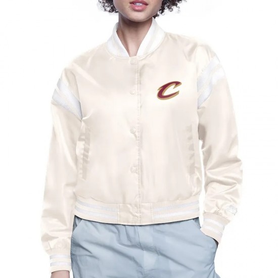 Cleveland Cavaliers Printed Logo Varsity Satin Jacket Cleveland Cavaliers Printed Logo Varsity Satin Jacket