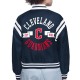 Cleveland Guardians Printed Logo Varsity Satin Jacket Cleveland Guardians Printed Logo Varsity Satin Jacket
