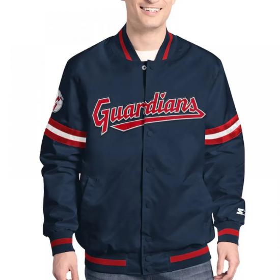 Cleveland Guardians Varsity Scout Satin Jacket Cleveland Guardians Varsity Scout Satin Jacket