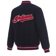 Cleveland Indians Letterman Navy Blue Wool Jacket