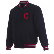 Cleveland Indians Letterman Navy Blue Wool Jacket