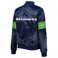 College Navy Seattle Seahawks Line Up Varsity Satin Jacket