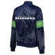 College Navy Seattle Seahawks Line Up Varsity Satin Jacket