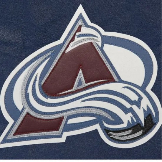 Colorado Avalanche Bomber Navy Blue Leather Jacket