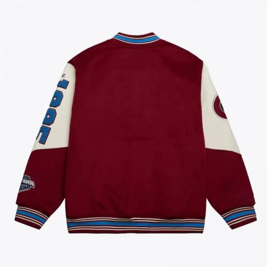 Colorado Avalanche Team History Burgundy Vintage Logo Varsity Jacket