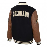 Colorado Buffaloes Black and Brown Letterman Jacket