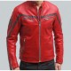 Columbus Red Leather Motorcycle Jacket Columbus Red Leather Motorcycle Jacket