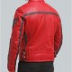 Columbus Red Leather Motorcycle Jacket Columbus Red Leather Motorcycle Jacket